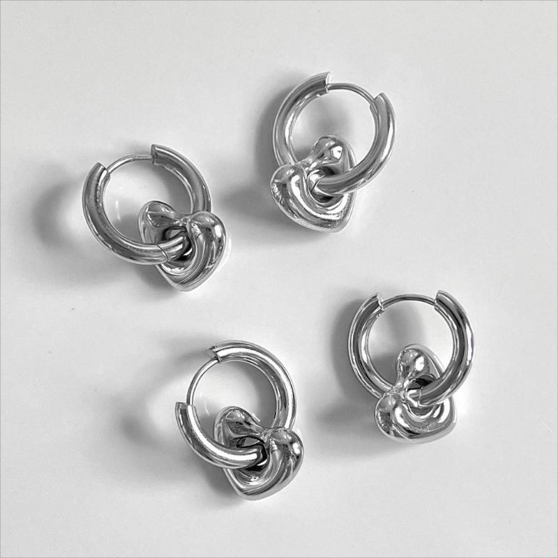 Punk Style Dangle Earrings Unique Detachable Star Heart Drop Earrings Statement Jewelry Fashion Simple Hoop Earrings