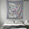 Tatty Teddy Wall Tapestry Aesthetic Wall Hanging Printed Fabric Blanket Decorative Tapestries for Bedroom Living Room Home Decor