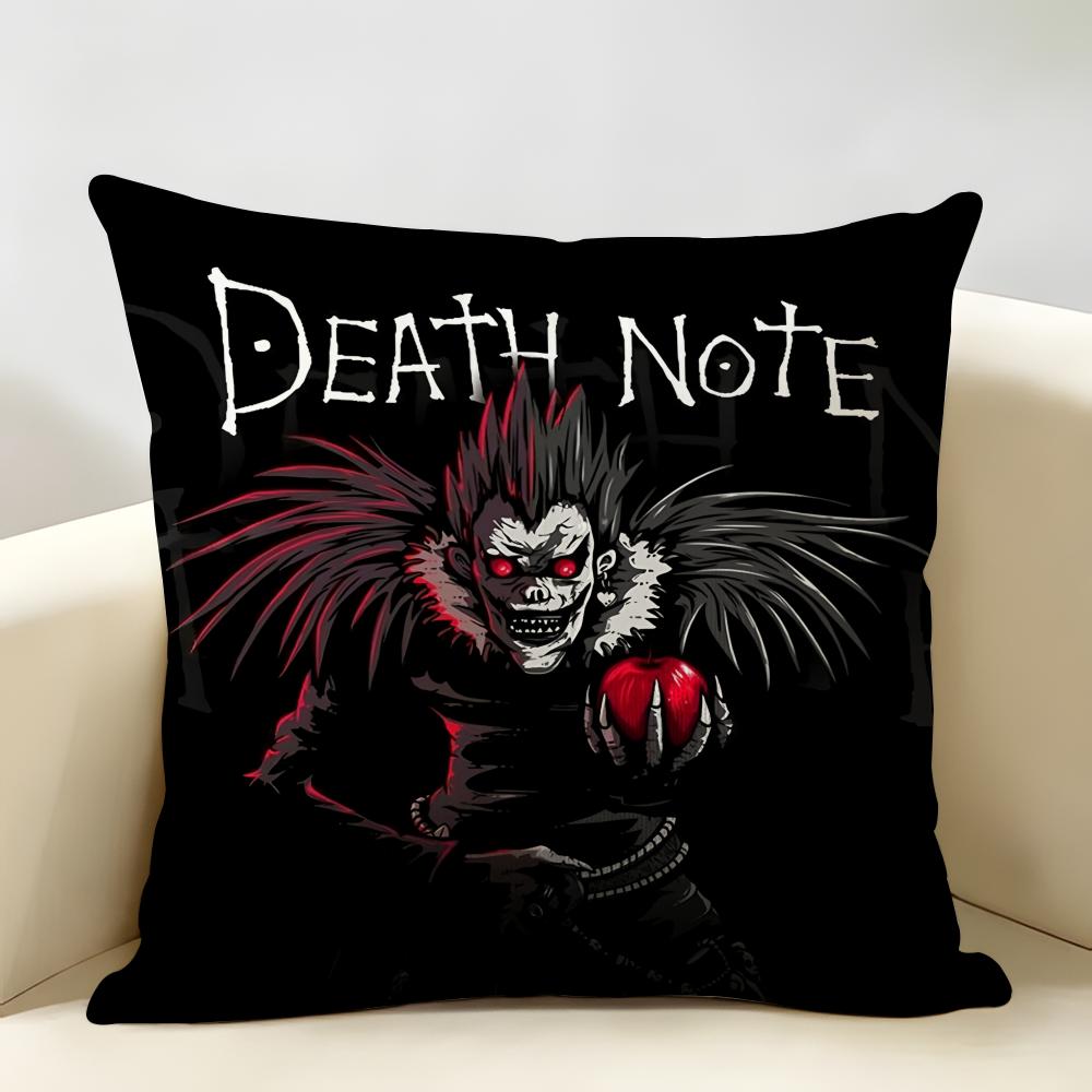 Anime DDeath NNote Cushion Cover Natural Linen Organic Fabric DoubleSided Printing Room Sofa Decor Pillow Case