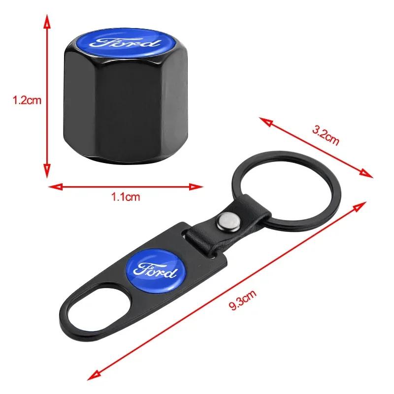 Car Tire Wheel Valve Caps Cover Suede Car Key Chain Ring Keychain Car for Ford Focus Fiesta EcoSport ESCORT Ranger Mustang