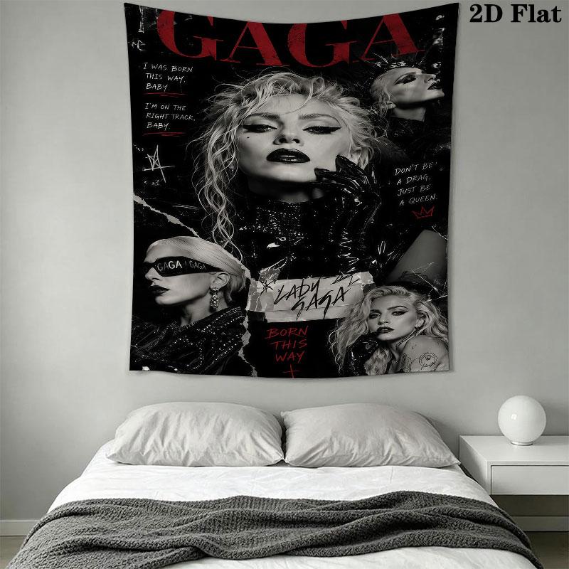 Lady Gaga Vibe Wall Hanging Printed Fabric Blanket Decorative Tapestries for Bedroom Living Room Home Decor