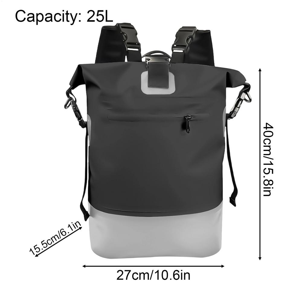 

Duffle Backpack 25L Roll Top Closure Heavy Duty Bag Travel Backpack for Men Hiking Camping Outdoor Mountaineering Trekking Beach чорний