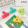 4 Pack Cute Big Eyes Acrylic Clips, Moisture Proof Food Bag Seals,Durable Storage Clips for Notes, Exams,Office Files, Books,