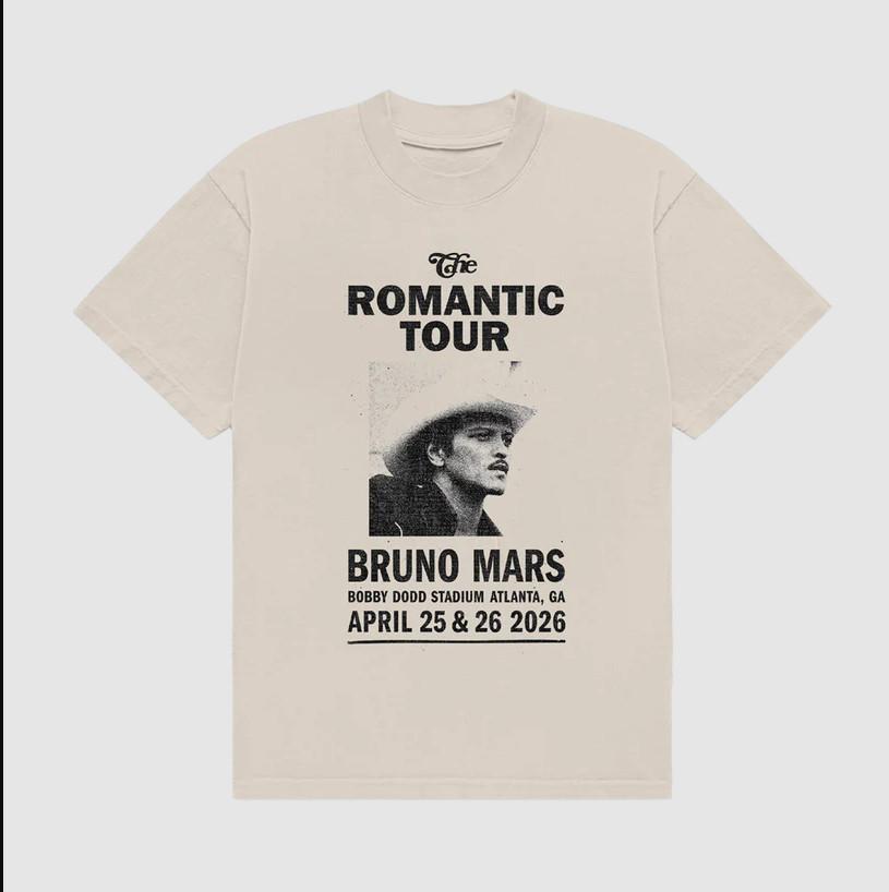 Bruno *Mar Atlanta The Romantic Tour 2026 On April 25&26 T-Shirt S