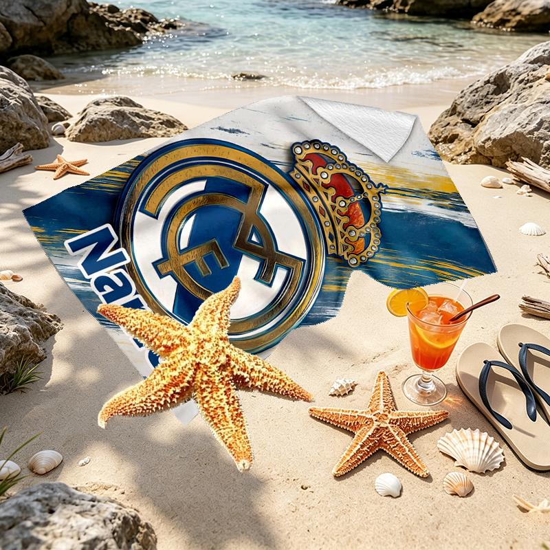 Custom Name Personalized Football team Print Beach Towel, for Trip Camping Beach Party Home Decor, Birthday Gift for Family & Friends