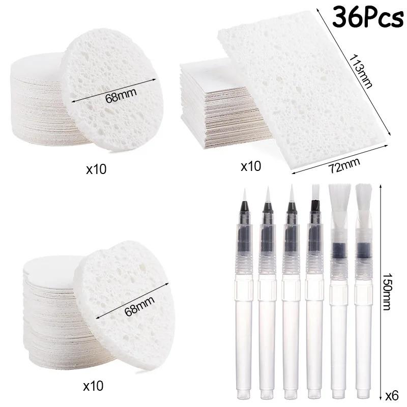 26/36Pcs 3D Drawing Magic Canvas Sponge with Water Brush DIY Art Foam Texture Painting Paper Kids Birthday Party Christmas Gifts