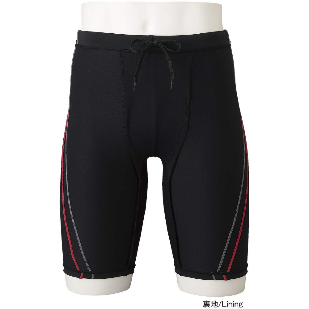 Mizuno Gym Fitness Half Spats Small Men's Swimsuit, (Warm), N2JB0617, Gray, Size