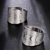 Viking Tree of Life Open Rings for Men Pentagram Triple Moon Goddess Ring Vintage Magic Amulet Wicca Stainless Steel Jewelry
