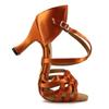 Summer Latin Dance Shoes Women'S Salsa Tango Ballroom Party Girls High Heels Colorful Bronze Satin Women'S Sandals