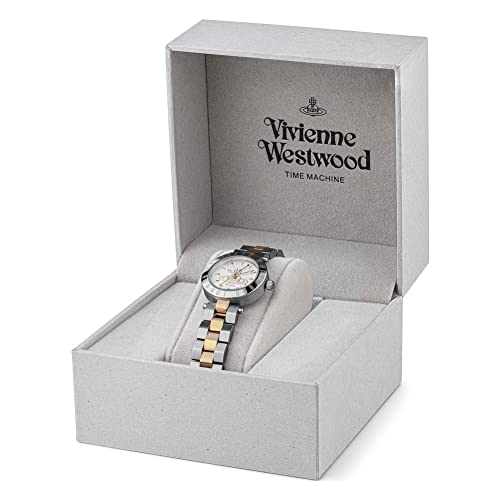 Authorized Distributor: Vivienne Westwood Women's Westbourne Orb Watch VV092SLSG with Silver Dial and Two-Tone Stainless Steel Bracelet