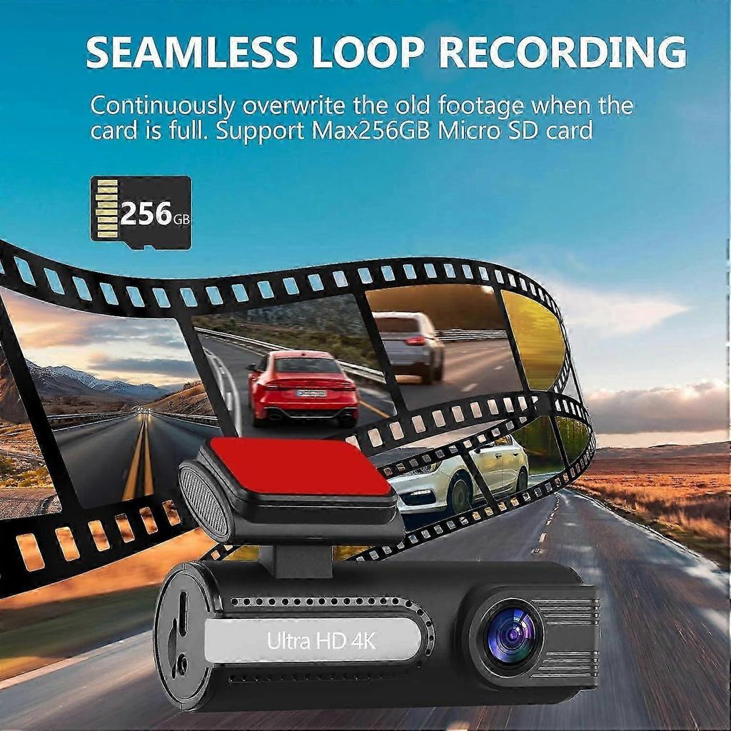 4K Dash Cam Front and Rear,5G Wi-Fi & GPS Dash Camera for Cars, Mini Dashcam with 64GB SD
