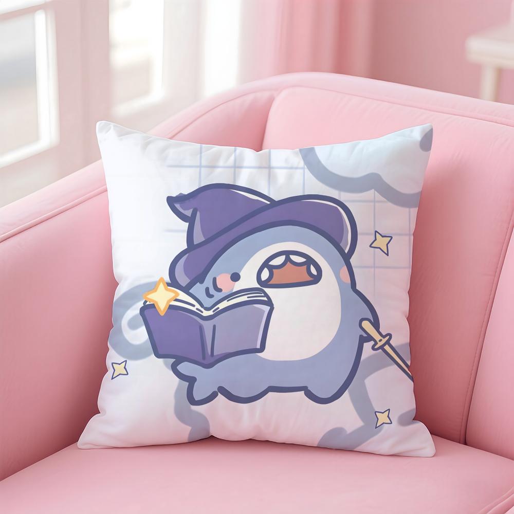 F-Fat S-Shark Cushion Cover Home & Car Multi-Scene Pillow Cover - Reversible, Soft & Durable for Daily Use
