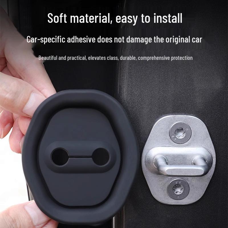 Car Door Lock Buckle Cushion: Shock-Absorbing, Anti-Rust, Protective Cover - Interior Decoration and Modification Accessory