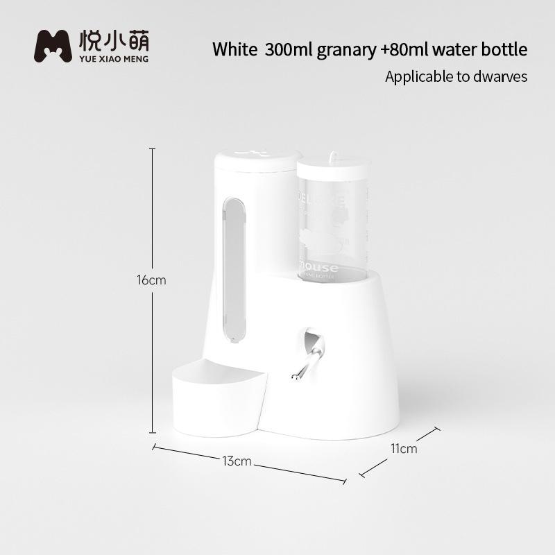 Hamster Water Feeder Klein Dier Automatische Dispenser Drinkwaterfles Kommen Schotel met Voedselcontainer voor Cavia Rat White