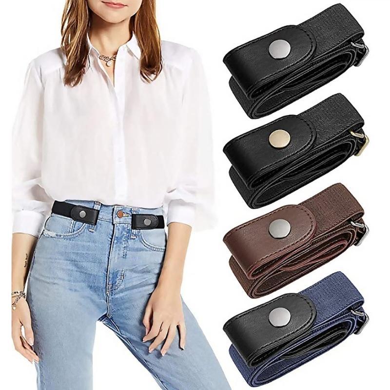 Adjustable Stretch Elastic Waist Band Invisible Belt Buckle-Free Belts For Women Men Jeans Pants Dress No Buckle Easy To Wear