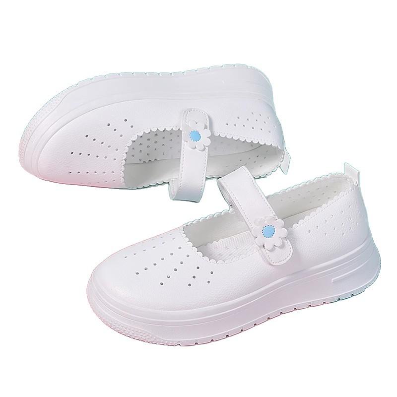 Nurse Shoes Women's Soft Sole Breathable Height Increase Non-slip Not Tired Feet Summer Hole Sandals Medical Special White Shoes