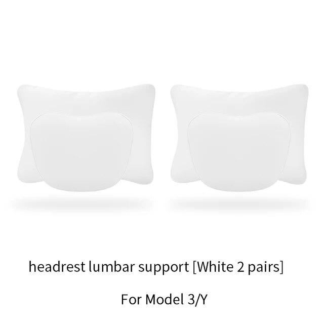 For Tesla Model 3 Y Flocking/Leather Car Seat Neck Pillow Soft Memory Neck Pillow High-Quality Headrest Lumbar