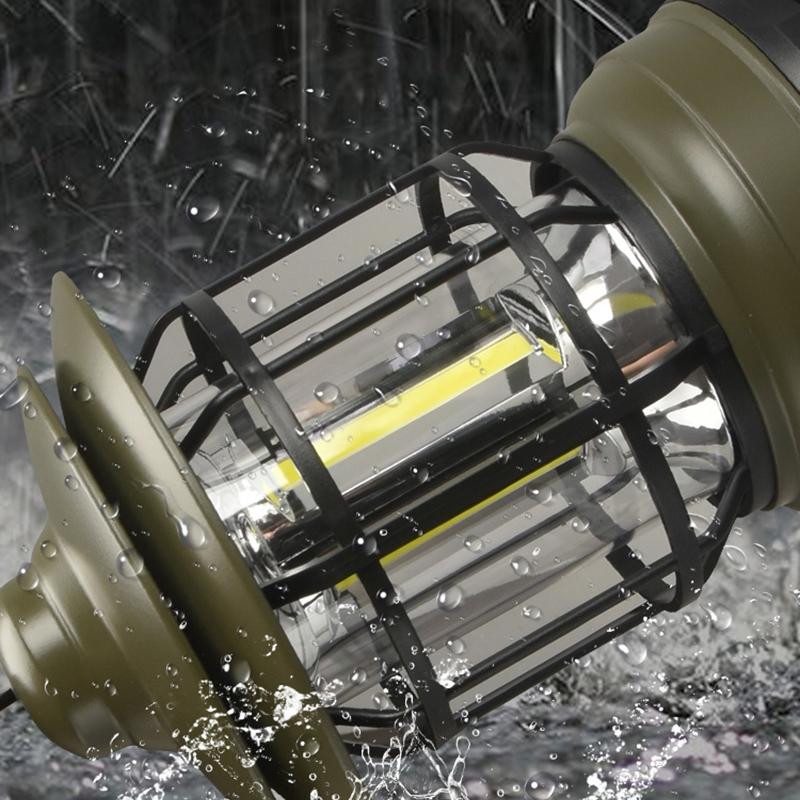 Vintage Style Mini LED Camping Lantern Warm White USB Recharge Travel Tent Lamp Vintage Outdoor Activity Lighting Portable Fishing Lamp