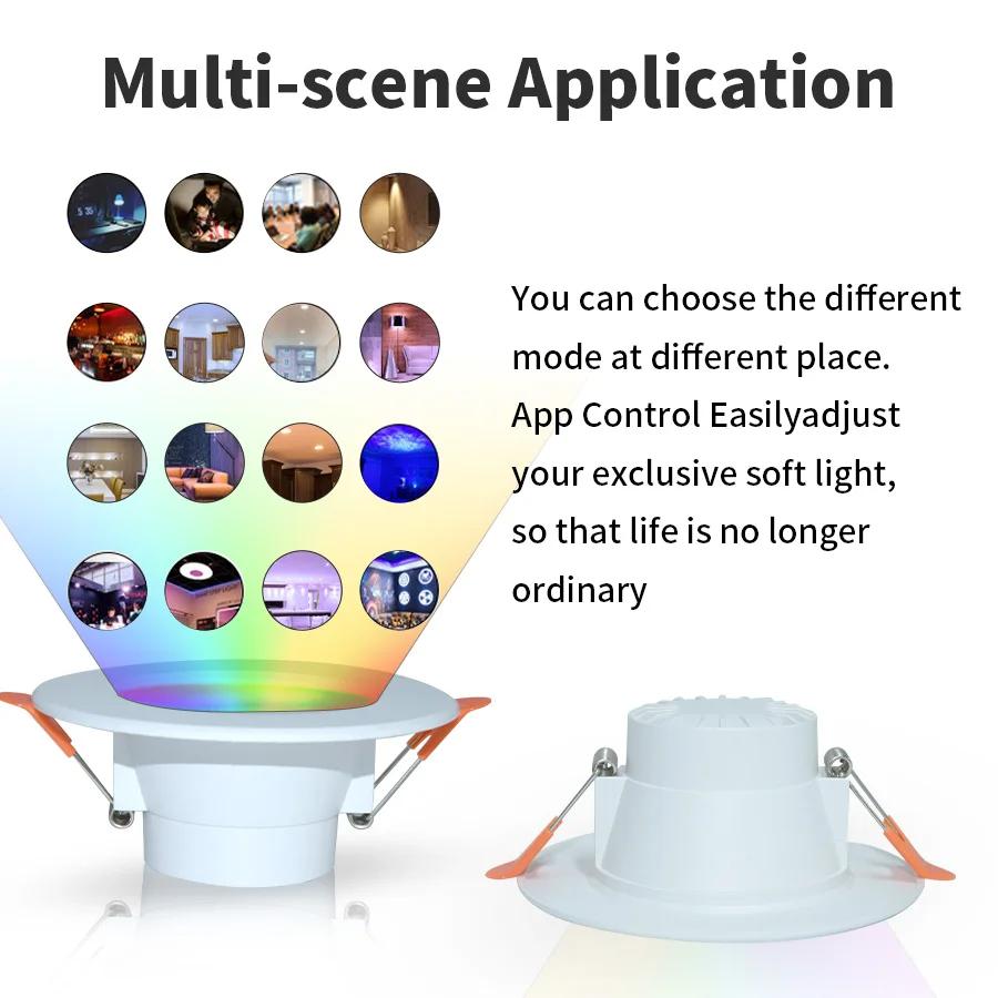 Tuya LED Downlight Wifi Alexa Smart Home Alice Yandex Google Recessed Ceiling Led Spot Down Light 110V 220V Dimmable RGB Lamp