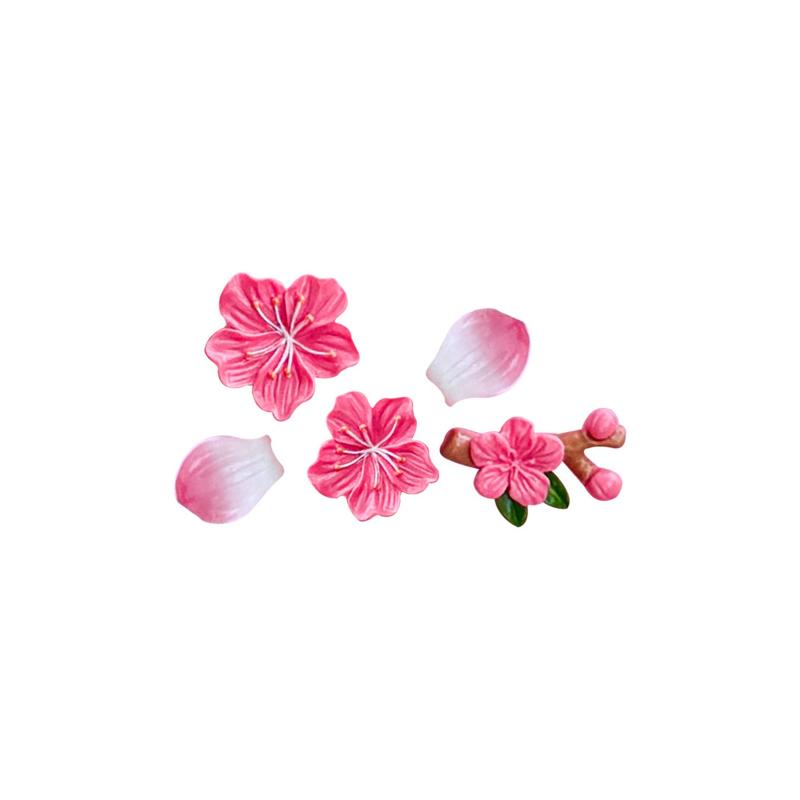 8/16/24/32Pcs 3D Cherry Blossom Car Sticker Covers Scratches Car Rear Decoration Ornament, Electric Car Diy Decoration Sticker