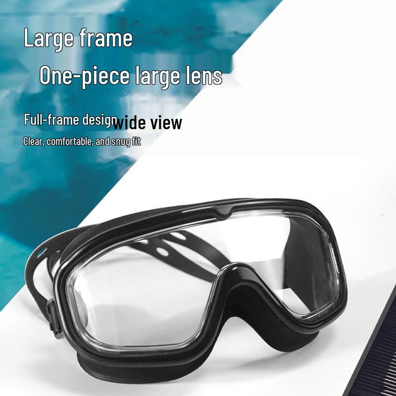 Dospělé protimlživé plavecké brýle s vysokým rozlišením a velkým rámečkem a potápěčská maska