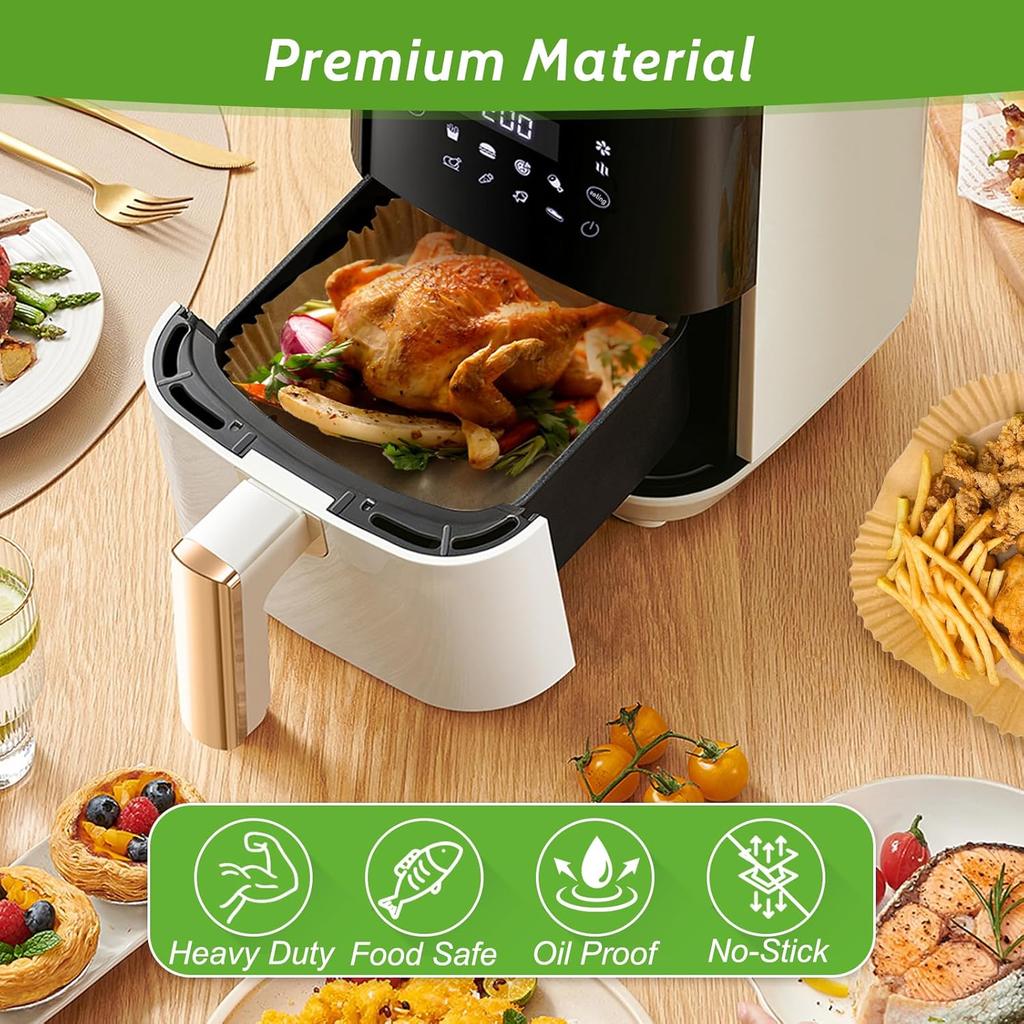 20/22/23cm Air Fryer Paper Liners Disposable Non-stick Oil-proof Baking Paper Liner for Oven Microwave Roasting Baking Accessori