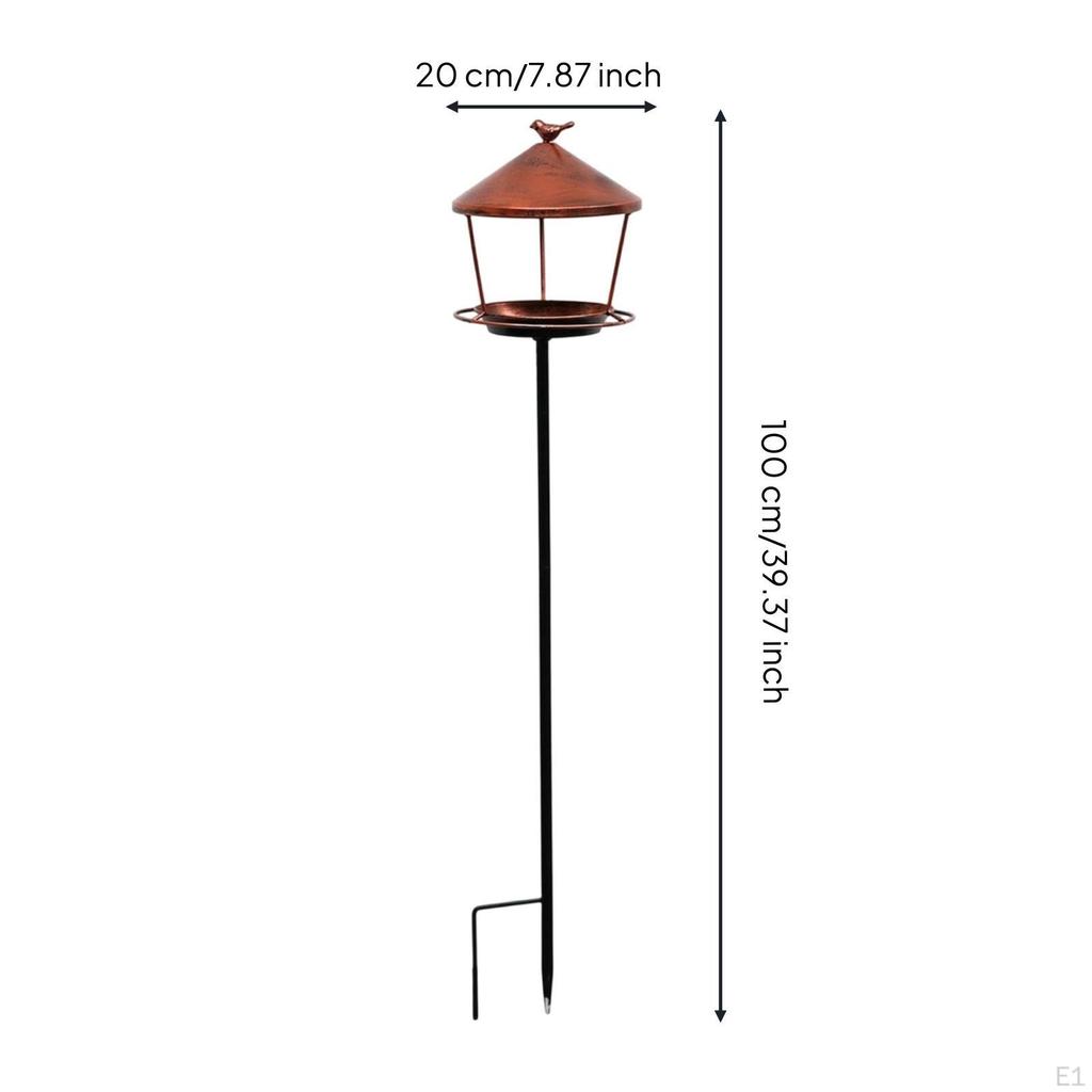 Bird Bath Bowl with Metal Stake Freestanding Birdbath Ornamental for Flower Beds
