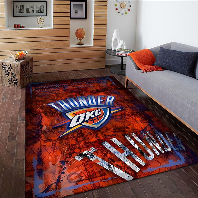 Thunder Basketball Team  Carpet, Kitchen Rugs, Yoga Mat, Non-Slip Mats, Rug for Bathroom, Living Room Bedroom, Camping Rugs Christmas Gift