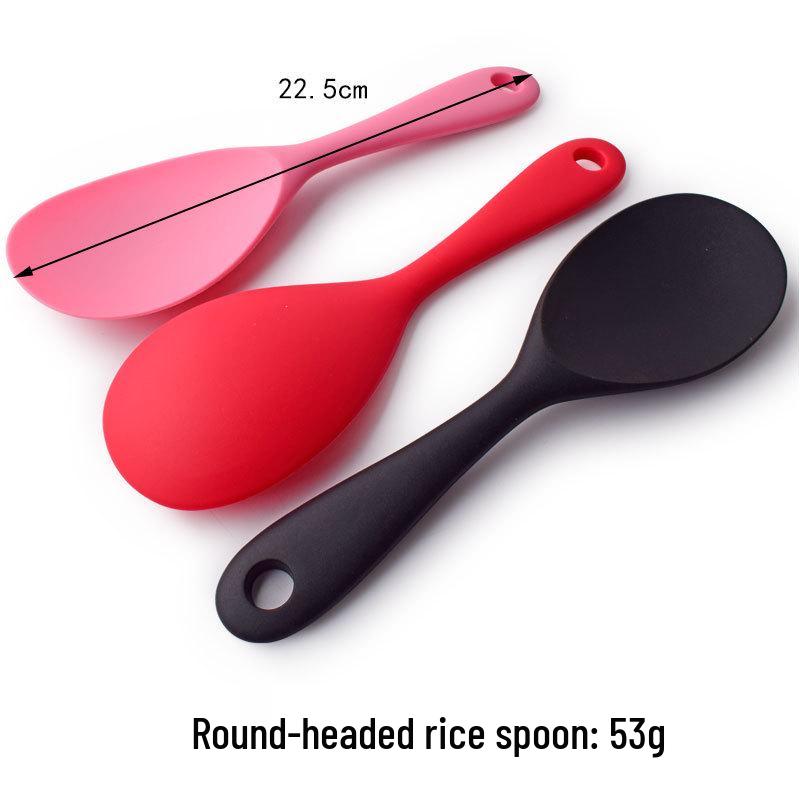Silicone Non-Stick Rice Paddle and Spatula Set: Duckbill Scraper, Stir-Frying Spoon, Serving Spoon.