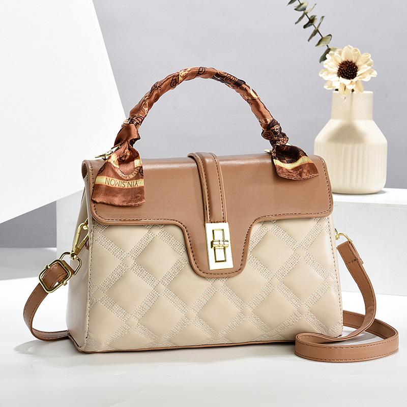 Damentasche 2025 neu einfache und modische kleine quadratische Tasche Handtasche mit großem Fassungsvermögen Schulter-Umhängetasche trendige Damentasche Frauen