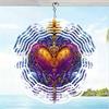 Vintage Cross Heart Windmill Outdoor Hanging Decor Infinite Rotation Wind Chime for Patio Garden Yard Home Classic Style