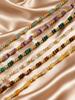 Dainty Boho Colorful Crystal Beads Bracelet for Women, Stainless Steel OT Buckle Natural Stone Bracelet, Exotic Handmade Jewelry