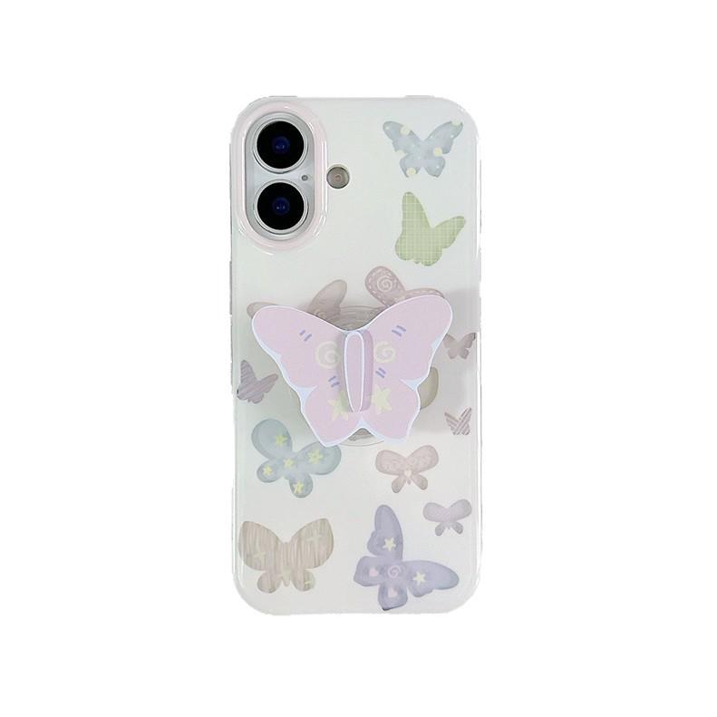 Colorful Butterfly Stand Case for iPhone 17/16 Pro Max/15/14 - Summer Edition
