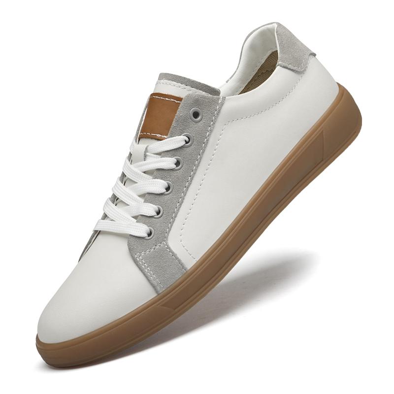 Fashion All-match Men Shoe Genuine Leather Men Casual Walking Shoes Male Lace-Up Comfortable Non-Slip Flats High Quality Skate Shoes Men