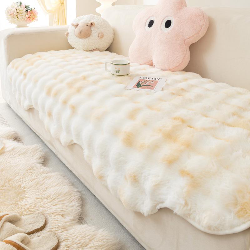 New Special-Shaped Tutu Fleece Sofa Sofa Cushion Winter Plush Seat Cushion Non-Slip Cover Cover Cloth Towel