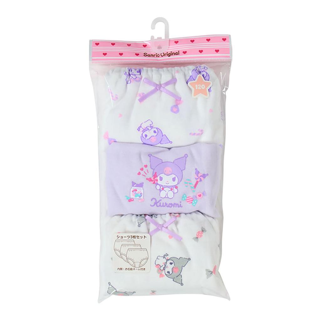 Sanrio Kuromi Spodenki z plakietkami z imionami Dziecięce (Zestaw 3), 110cm, 100% Bawełna, (Numer produktu 154571)