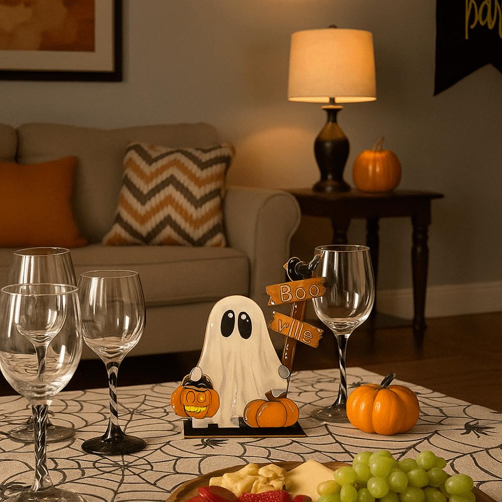 Handmade Pumpkin Ghost Ornament Ghost Pattern Ghost Figurine  Party Supplies