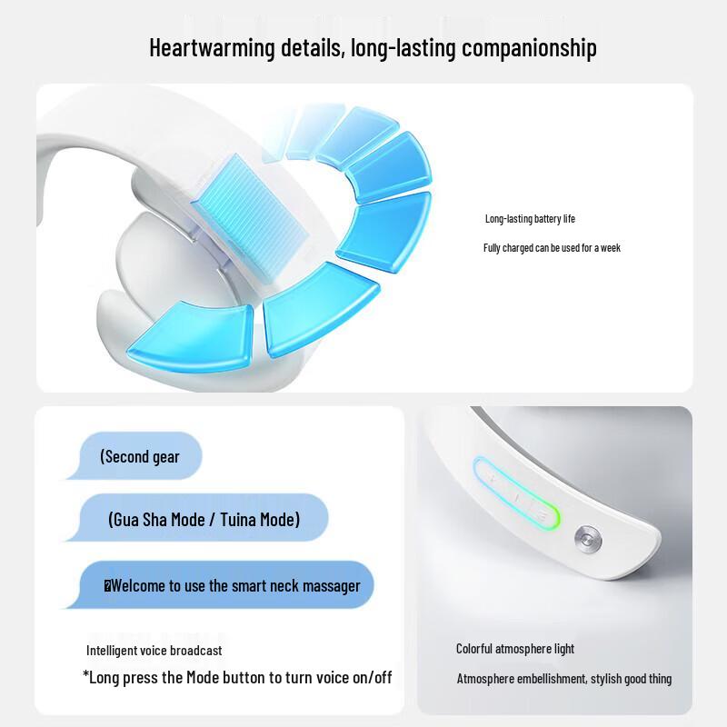 Bear Portable Neck Massager with Heat and Pulse CN plug (adapter included)