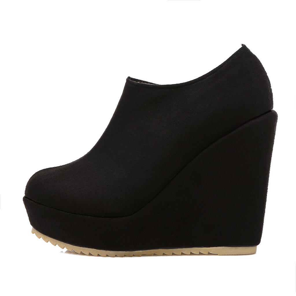 Fashion 2025 Autumn Winter New Stylish Women Ankle Boots Sexy Platform Round Toe Wedges Boots Woman Ankle Boots Plus Size Fvb67