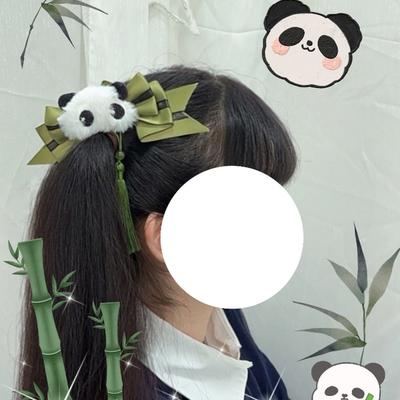 Bow Hairpin Tassel Antique Panda Headdress Lolita Hair Accessories Small Thing Cute Double Ponytail Hairpin