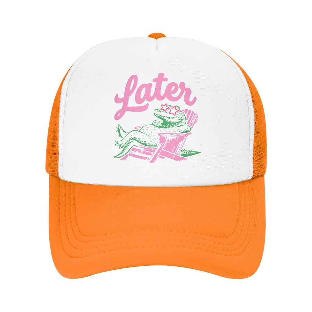 See You Later Teacher Alligator Summer Baseball Cap Cool Trucker Hat Couple Women Print Tennis Skate Sun-Proof Snapback Cap