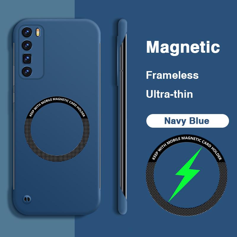 

Candy Hard PC Phone Case for Huawei Nova7 Nova 7 Pro SE 7Pro 7SE 5G Magnetic Wireless Charging Thin Frameless Luxury Back Covers Huawei nova 7 SE 5G Youth темно-синього кольору