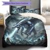 Theevildragon Pattern Bedding Quilt Set Quilt Cover Pillowcase Home Decoration Birthday Gift (1 * duvet cover + 2 * pillowcase, without core)