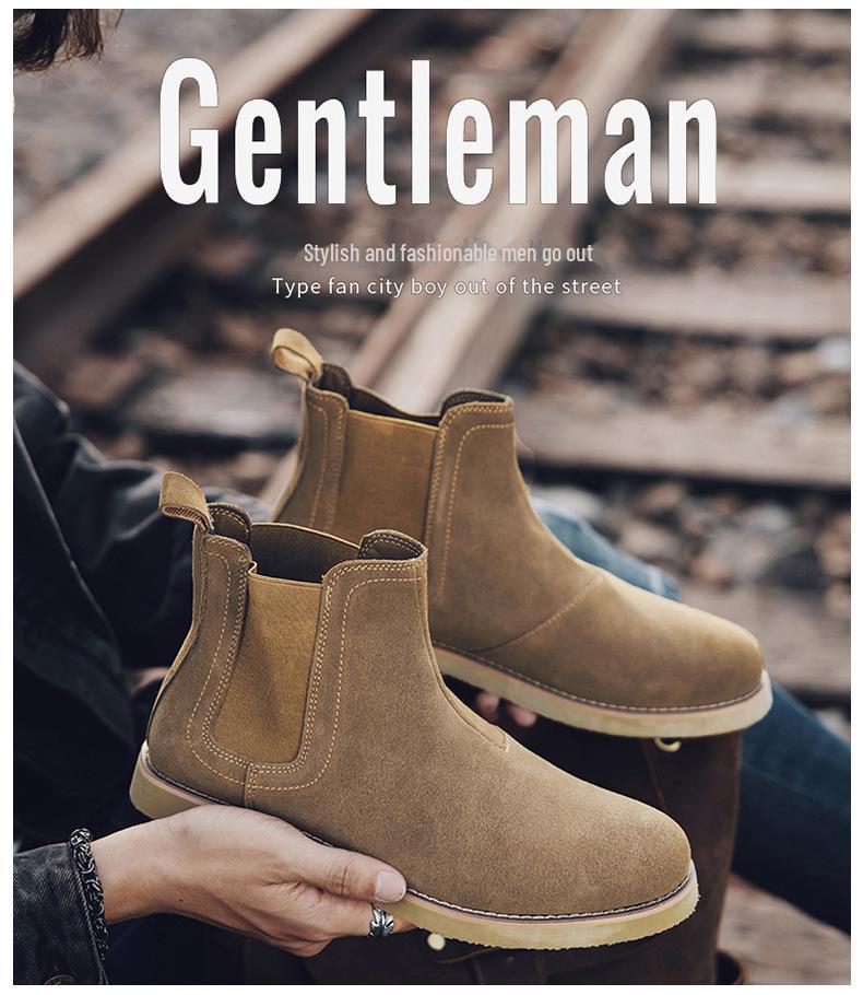 מגפי צ'לסי לגברים: דגם Dr1460 רטרו בסגנון בריטי, מגף מרטין מעור, סליפ-און, חם וקז'ואלי.