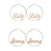 Punk Gift Gold Hip-hop Jewelry Round Hoop Earrings Hyperbole Femme Baby Letter Large Circle