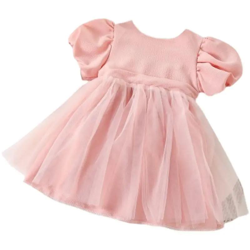 Girls Summer Dress Children Korean Version Fashion Bow Dress Female Princess Dress