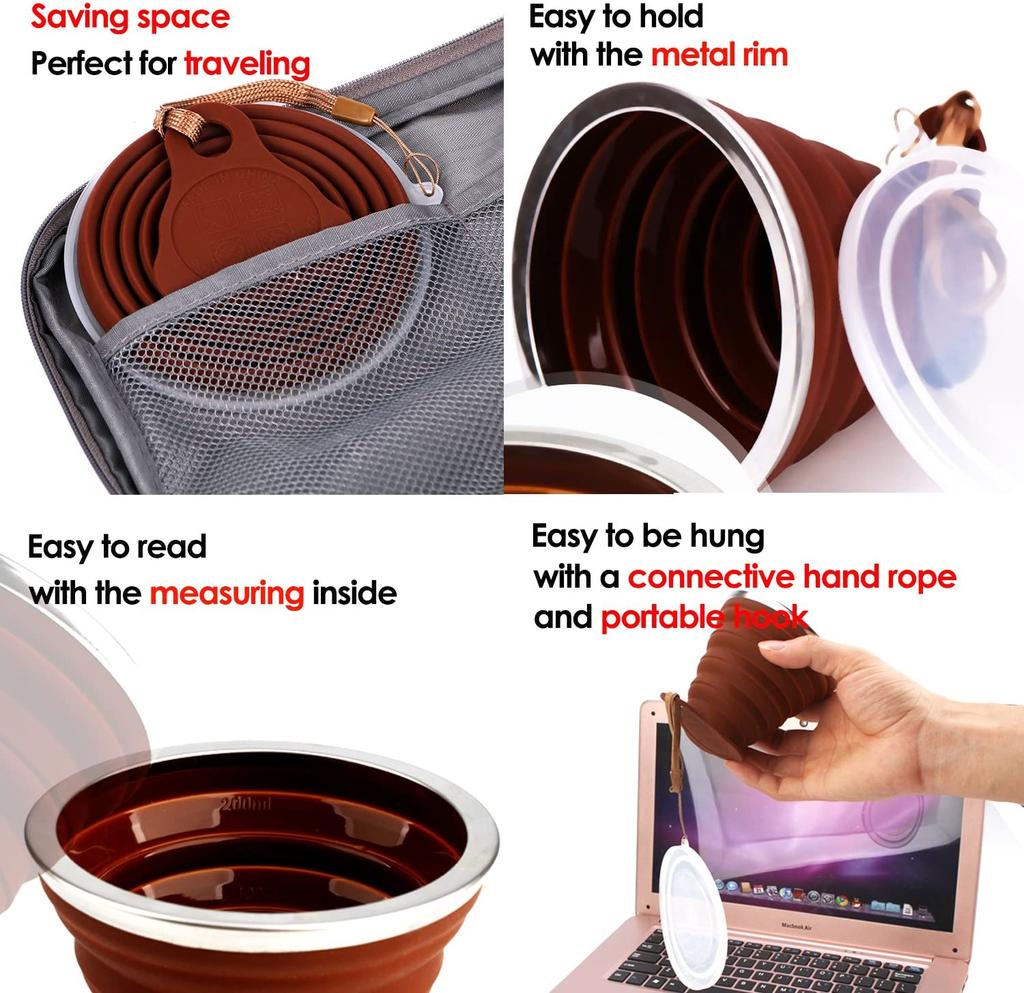 Silicone Foldable Cup Collapsible Telescopic Adorable Water Bottle Outdoor Use Travel Children Cups Teacups Ware Jug Drink Water Copa
