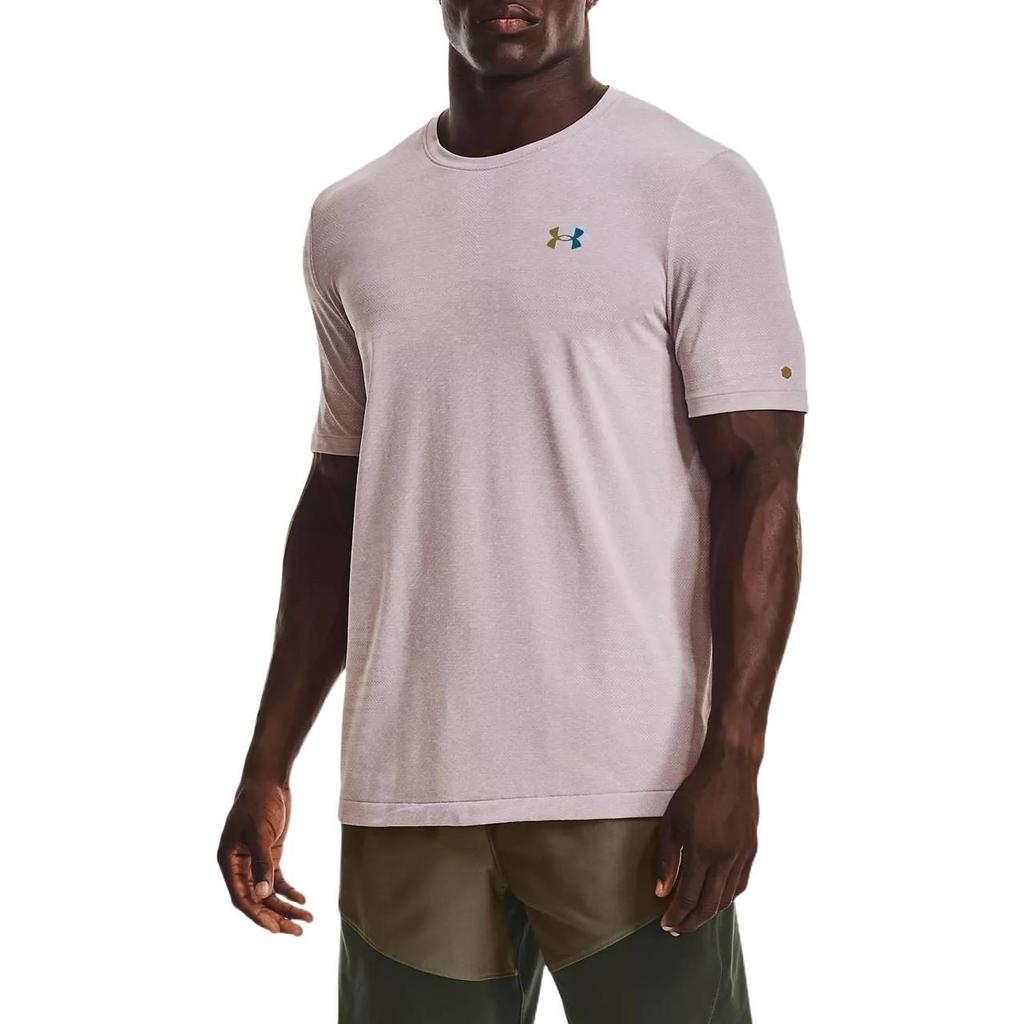 Under Armour RUSH Set in Sleeve T Shirt Men's Limestone White 1370441-279