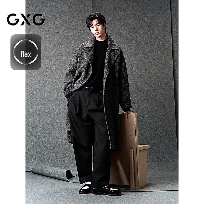 

Мужское двубортное длинное пальто Честер из смесовой льняной шерсти GXG L