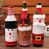 Christmas Wine Bottle Cover Set Santa Claus Snowman Knitted Wool Red Wine Bottle Bags For Home Christmas Decor New Year Navidad